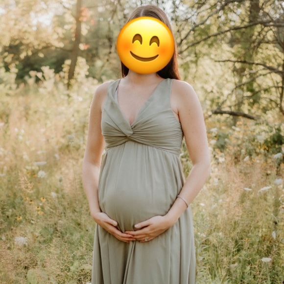 Lulu’s Easy To Love You Sage Brush Twist-Front Dress with Pockets - Picture 12 of 16